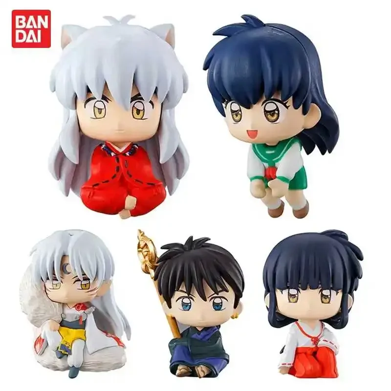 Genuine Twisted Egg Q-Edition Inuyasha Data Cable Kikyo Sango Sesshoumaru Miroku Action Figure Model Gacha Toys