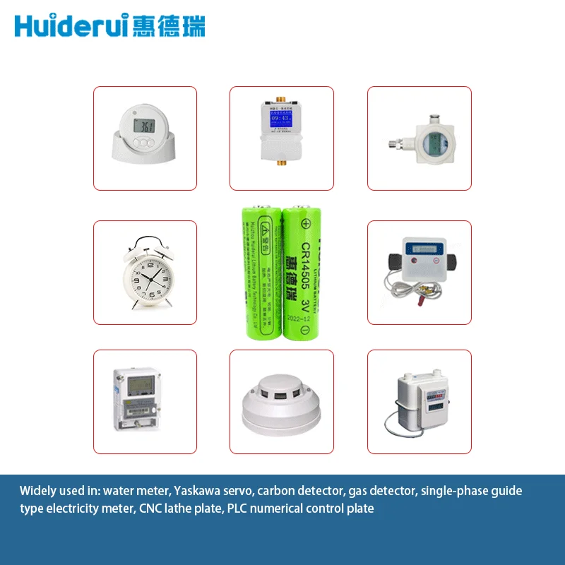 Huiderui 1Pcs CR14505 3V AA Not Rechargeable Lithium Batteries For Wireless Smoke Detector Natural Gas Meter Customizable Plug