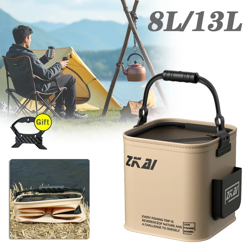 

Складное ведро для воды 8л 13л с крышкой Прочный портативный многоцелевой контейнер для хранения для домашнего использования на кухне