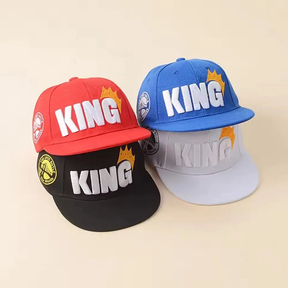 KING Crown Baby Baseball Cap Sunshade Sun Protection Boys Girls Flat-edge Hip-hop Hat Breathable Casual Duck Tongue Cap