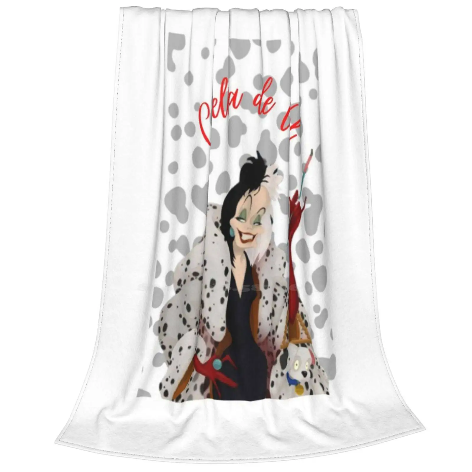 Cruella De Vil Dalmata Sticker Latest Super Soft Warm Light Thin Blanket Vile Cruella Villain Dogs Dalmatian Coat 101 Dalmatians