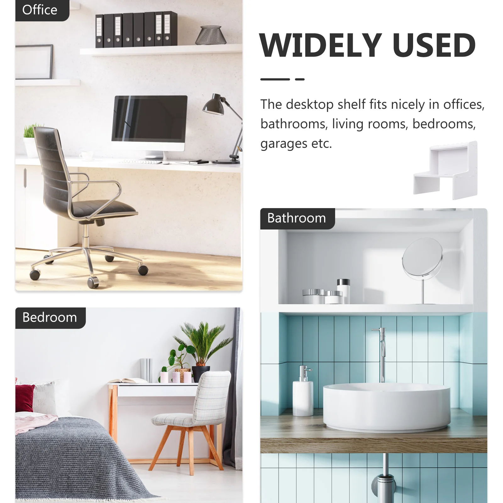 

Desktop Organizer Wood Layered Shelf For Office Supplies Storage Rack Home Bathroom Living Room Desk Shelves