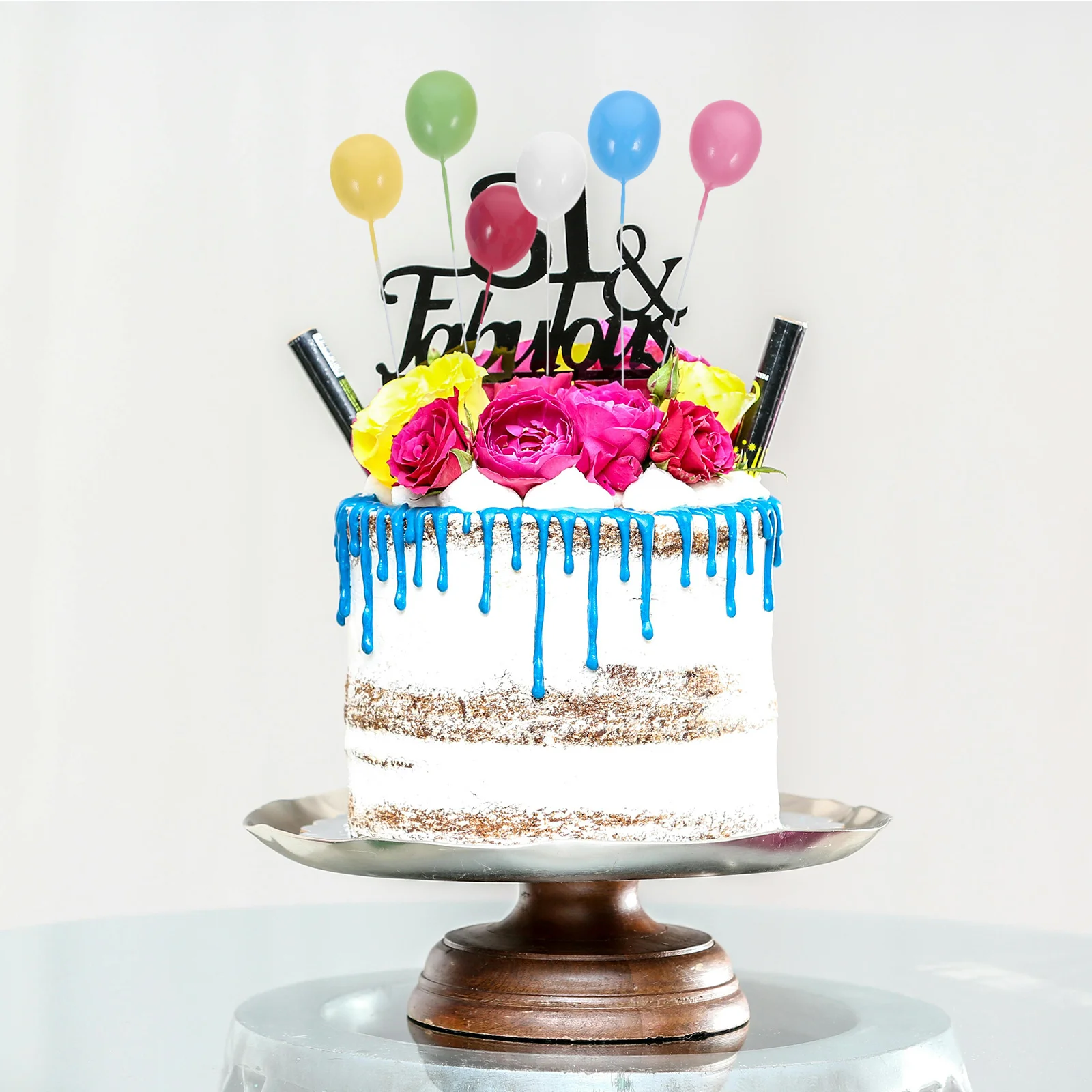 

Colorful 12 Pcs Balloon Baking Toppers for Cake Cupcake Birthday Party Wedding Baby Shower Dessert Table Decoration Fun Flags