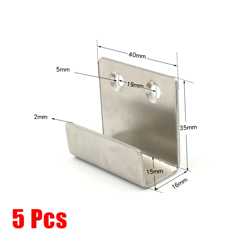 New Fixing Hook Stainless Steel Wall Mount Hook 5PCS Display Rack Hook Flat Hooks Hanger Installed Freedom S\\M\\L