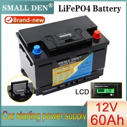 Batteria 12V 60Ah LiFePO4 Alimentatore automatico per avviamento auto ad alta potenza Accendino per veicoli elettrici RV Batteria ricaricabile portatile