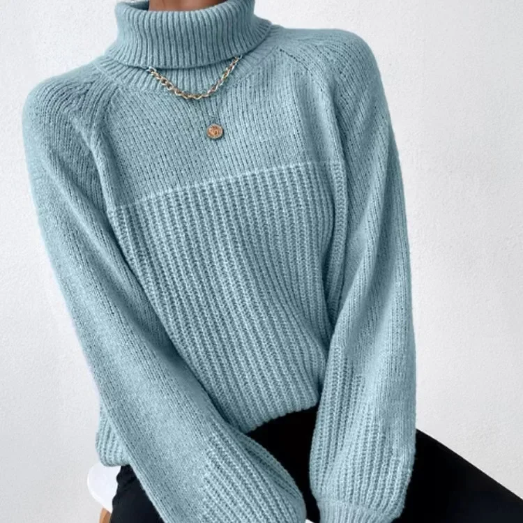 

Women 2024 Turtleneck Knitted Sweater Thick Pullovers Spring Warm Autumn Winter Cross Jacquard Jumpers Y2k E-girl Jumper Work