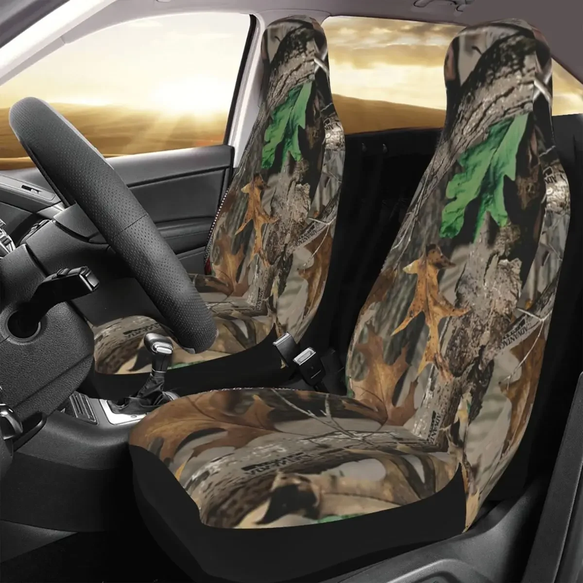 Hunter Hunting Camo Camouflage Pattern Car Seat Cover Custom Printing Universal Front Protector Accessories Cushion Set