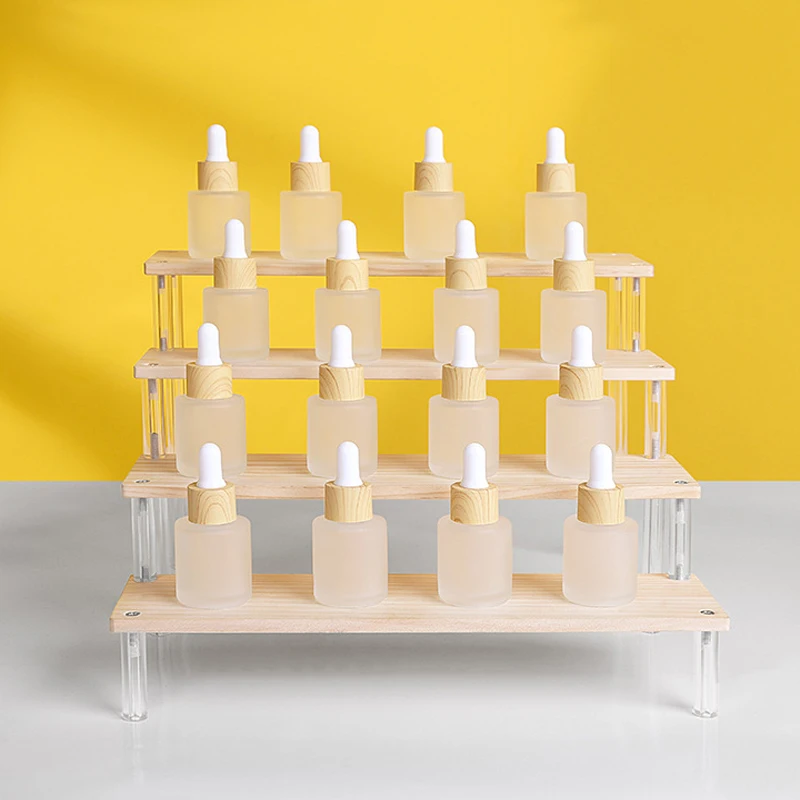 1-4 Etagen Acryl Display Ständer Langlebiges Display Rack für Cupcake Parfüm Puppe Transparente trapezförmige Blind Box Lagerregal – Detail 9