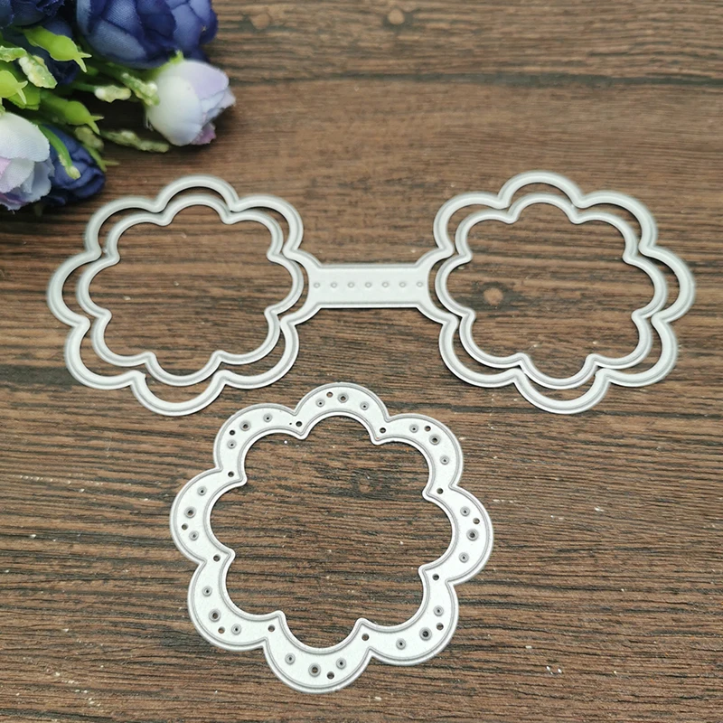 Flower Shape Keychain Shaker Metal Cutting Dies Stencil Scrapbooking Photo Album Card Paper Embossing Craft DIY