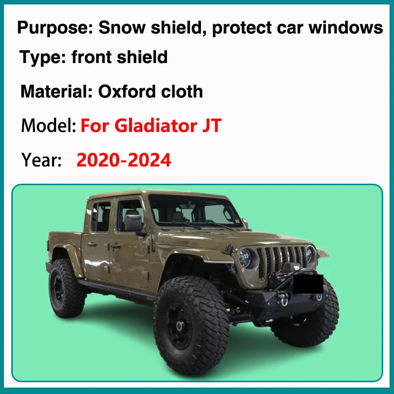 Front Window Sunshades For Jeep Gladiator JT 2020-2024 Car Snow Cover Windshield Snow Shield SunShade Dust-proof Car Accessories