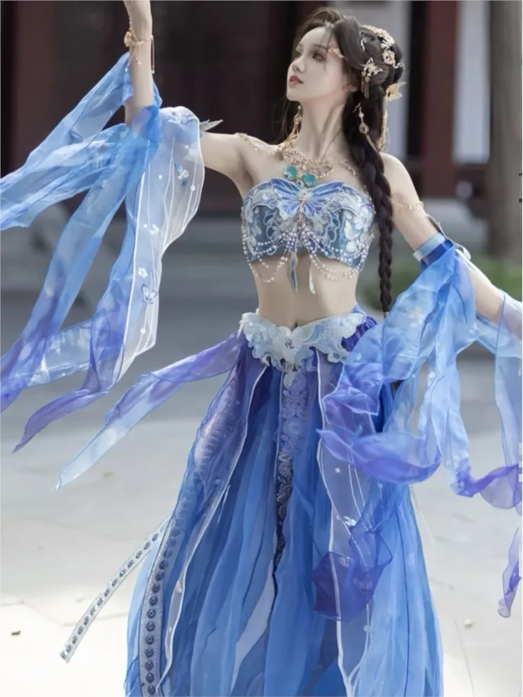 Estilo exótico sessão de fotos dança desempenho traje da menina das regiões ocidentais