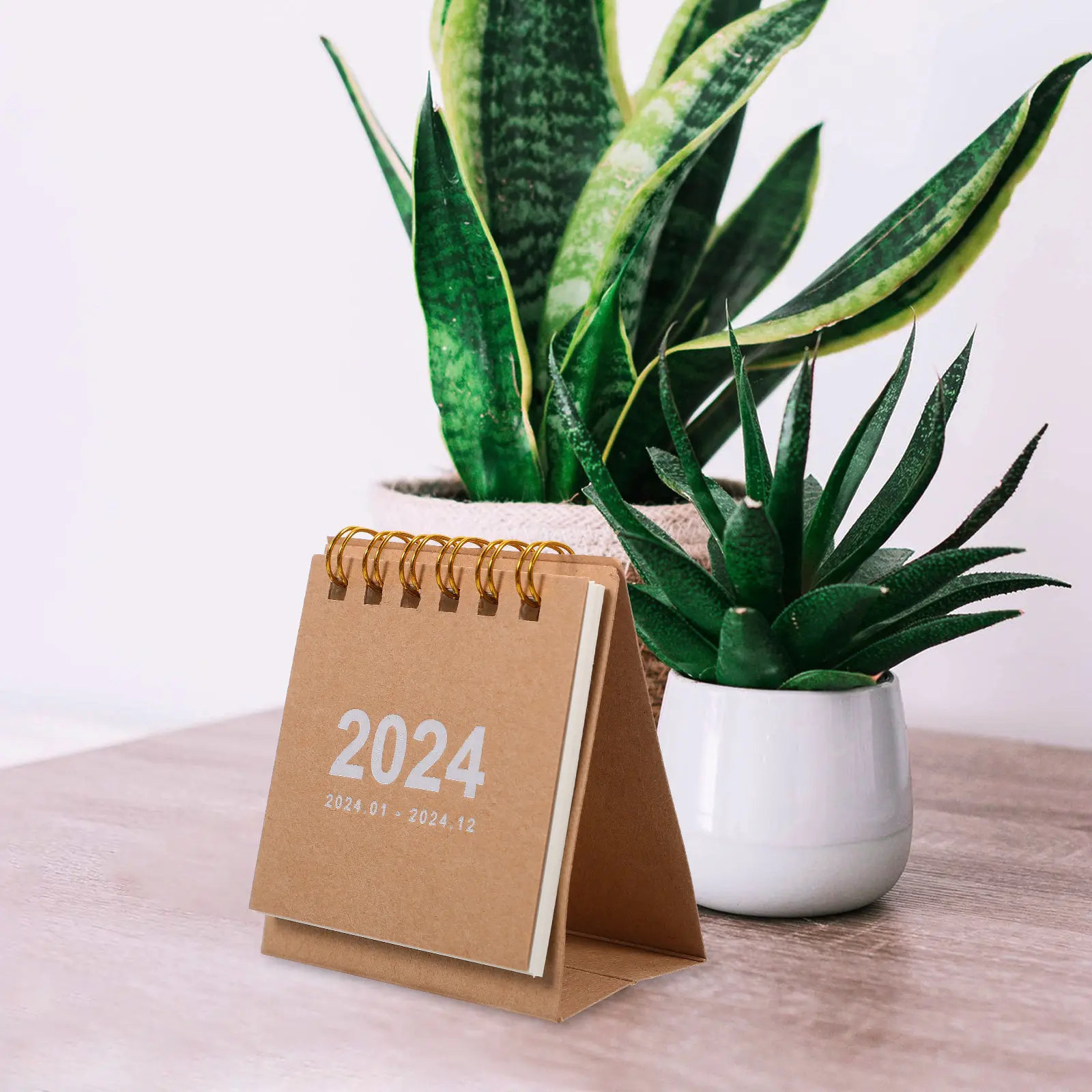 Mini Desktop Calendar 2024 Sturdy Paper Standing Calendar Clear Month Week Layout Desk Home Decor Convenient Daily