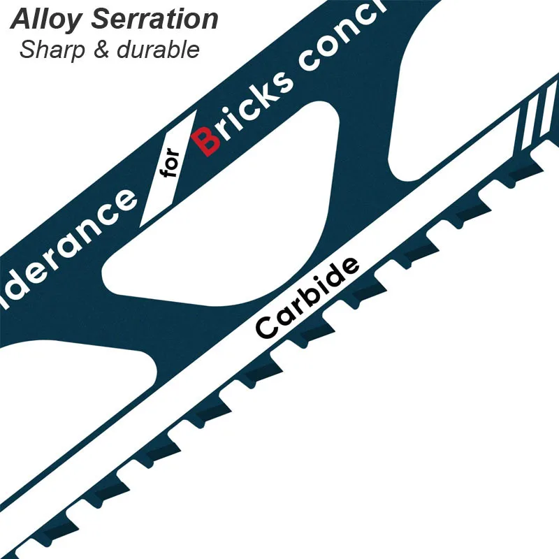 Reciprocating Saw Blade Demolition Masonry Saber Carbide Alloy Hard Cut Brick Wood Block PVC Tube Porous Concrete Teeth Tipped