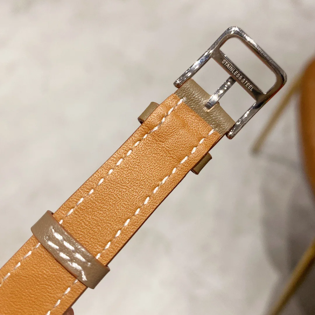 Genuine Leather Watchstrap Suitable for Herme-s Strap Soft 16MM 20MM Watchband Orange Black Gray