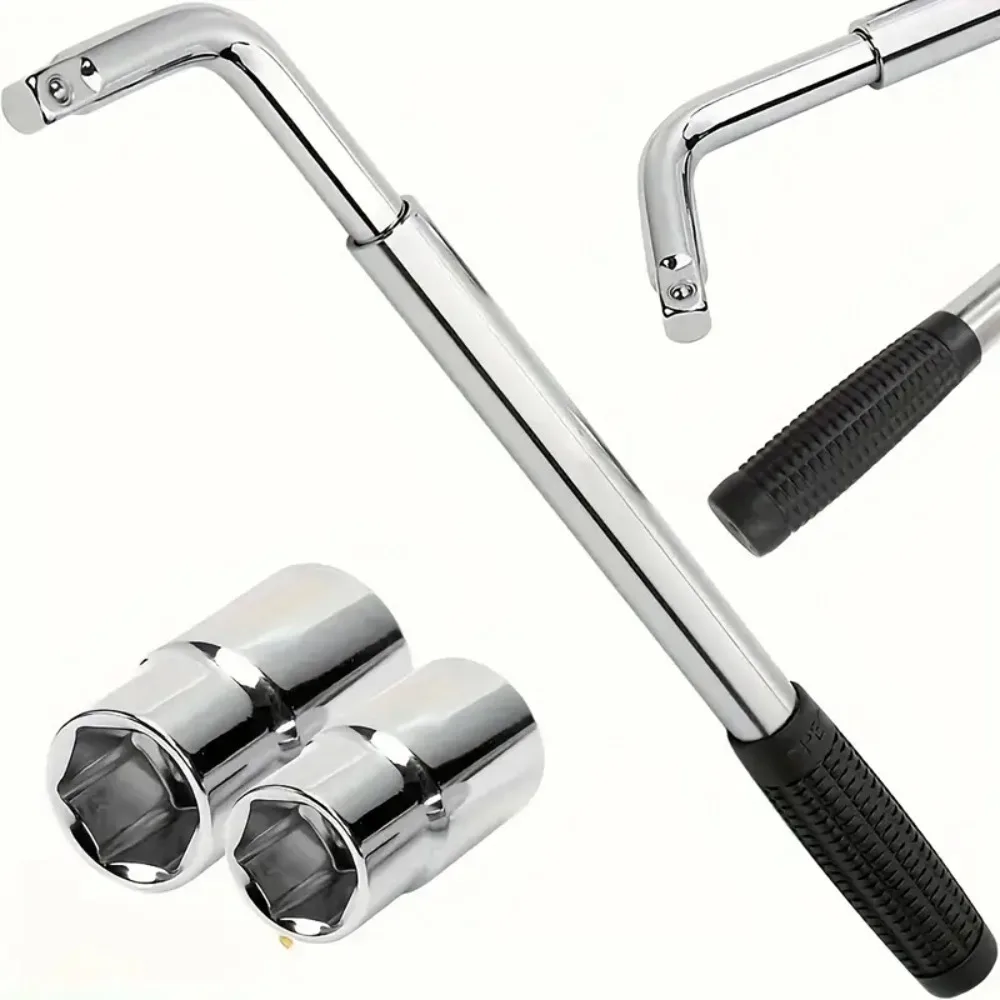 

Professional Extendable Wheel Brace Wrench Telescopic with Socket Tyre Nut 17mm 19mm 21mm 23mm For Car Repairs Tools