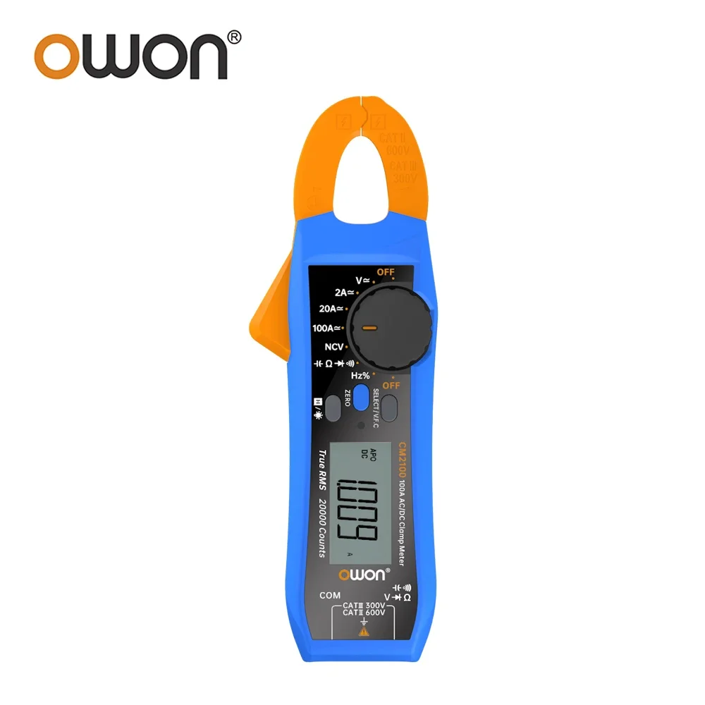 Owon Cm2100 Cm2100b Digitale Multimeter Hoge Precisie 20000 Aantal Ac/Dc Huidige Klem Tester True Rms Vfc Diode Draagbare Ampèremeter