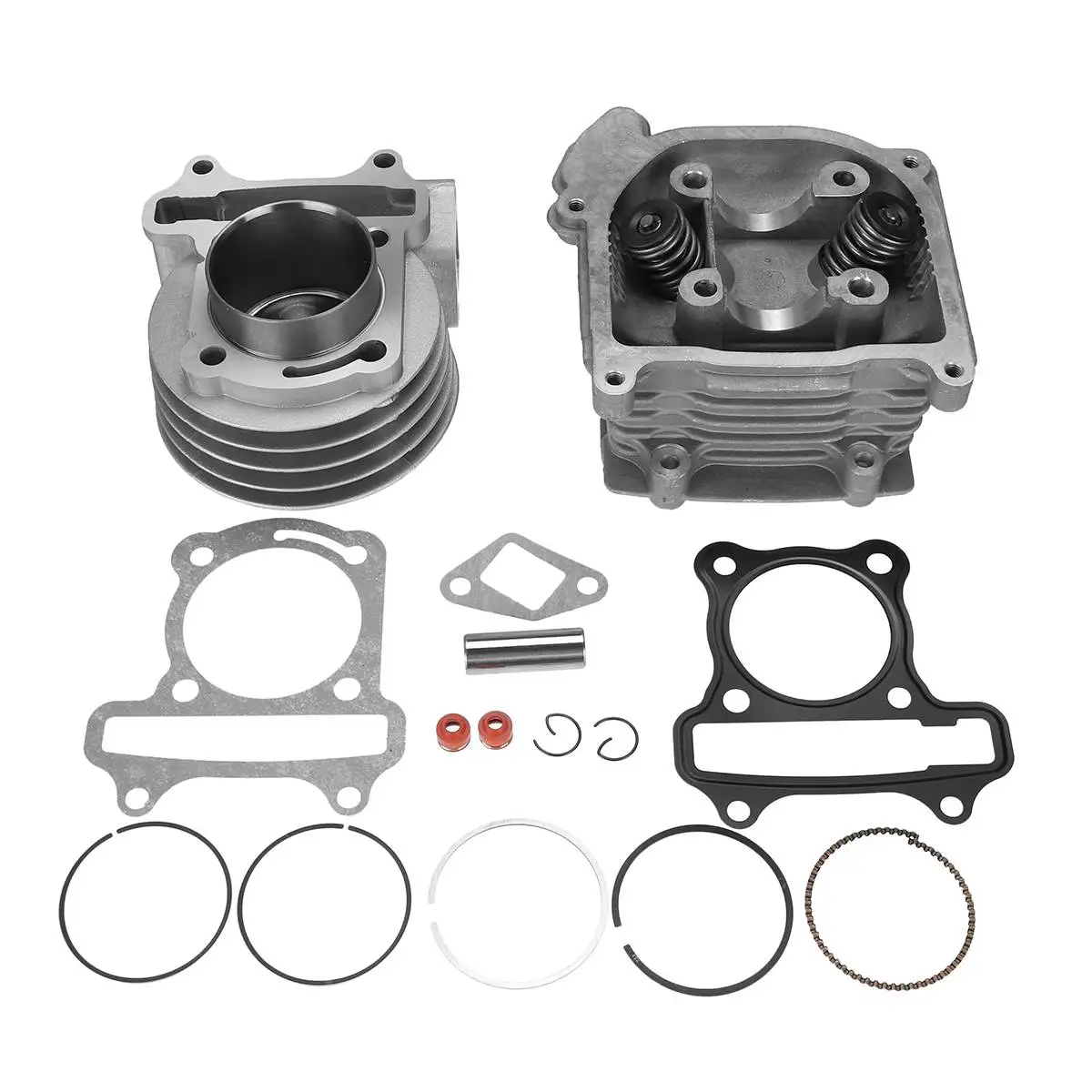 69MM 100CC Big Bore Cylinder Head Kit Rebuild & Valve Kit For 50cc 60cc Scooter 4-stroke Engines