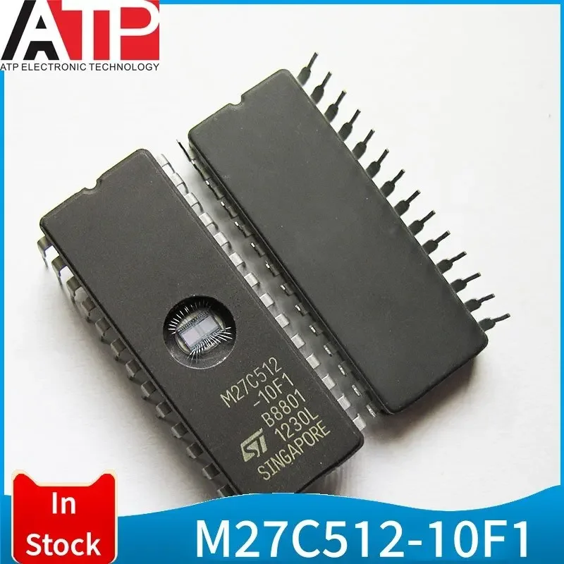 (5piece) M27C512-10F1 M27C512 10F1 CDIP-28 EPROM Memory IC PARALLEL 28CDIP New and Original