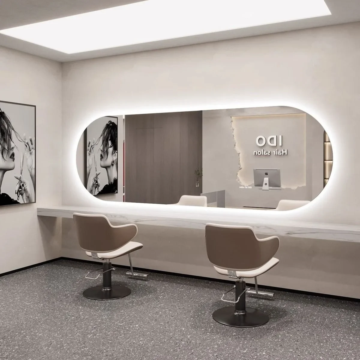 DSA barber shop mirror hair salon special barber mirror dye ironing mirror countertop hair salon  horizontal hanging