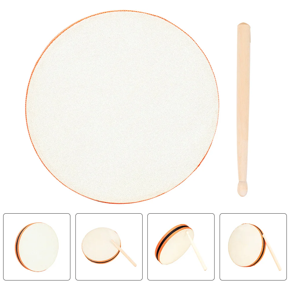 1Set Children Mini Drum Early Educational Music Instrument Wooden Baby Drum Small Size Smooth Surface Durable for Kids
