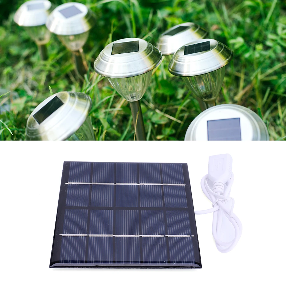 1.2W Solar Panel Charger USB Output Polycrystalline Solar Panel Mobile Power Supply Courtyard Lighting for Charger 3.7 Batteries