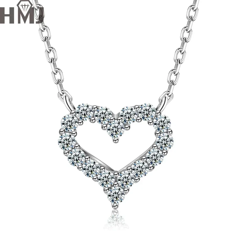 

Real Moissanite Necklace Heart Shape Pendant 925 Sterling Silver for Women Chains Party Bridal Fine Jewelry Pass Diamond Tester