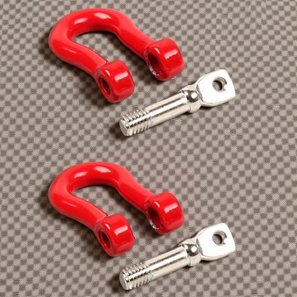 

1Pair Universal Tow Hook Durable Alloy U Shape Ring Track Racing Style Car Truck Decoration Red Cool Car Accessory