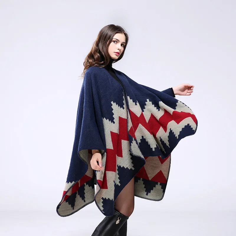 WeHello - Ethnic Style Handmade Seam Edge Thickening and Lengthening Hot Selling Cape for Warmth and Imitation Cashmere Shawl