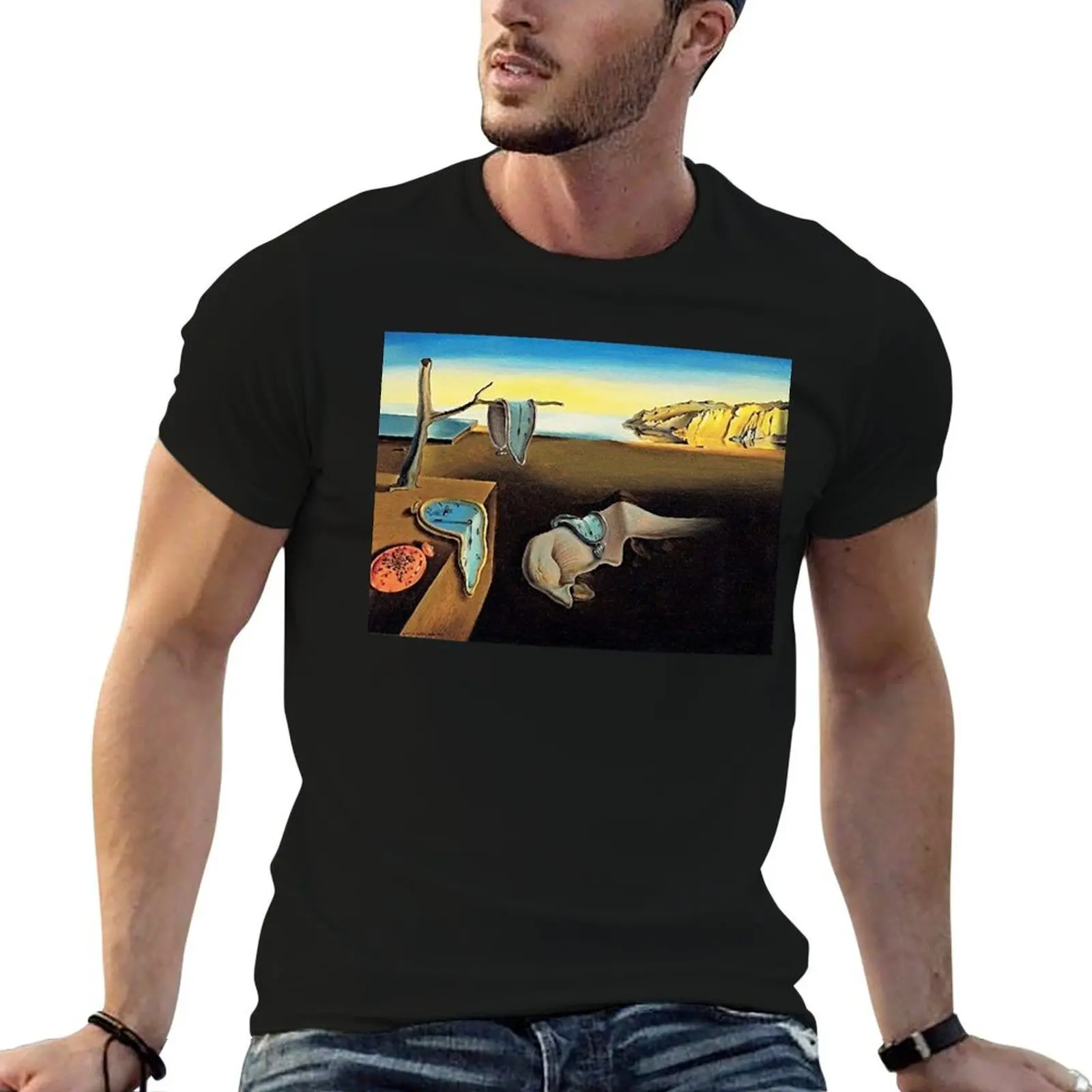 DALI, Salvador Dali, La persistance de la mémoire, 1931. T-shirt homme en coton épais, t-shirt anime