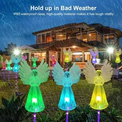 Garden Angel Solar Lamp Solar Lawn Lights Angel Pattern Waterproof Solar Light Colorful Ground Light For Garden Landscape Decor