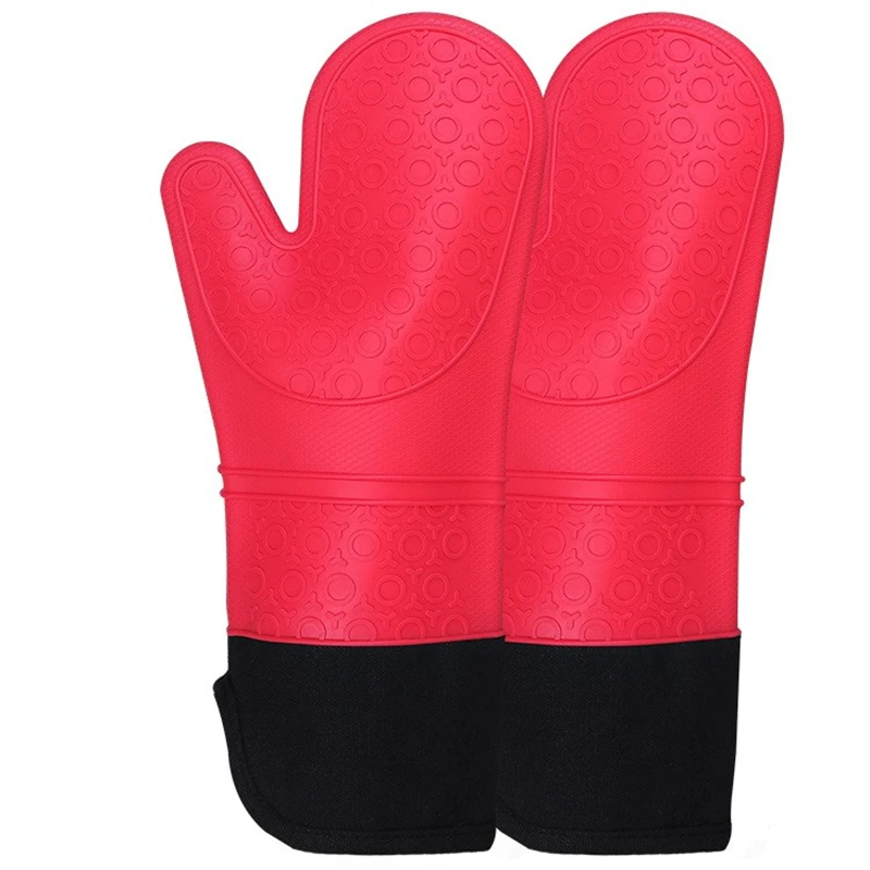 1PC Insulated Oven Gloves Silicone Heat-proof Gloves Oven Mitts Microwave Oven Baking Tools Household Kitchen Bar Bakeware