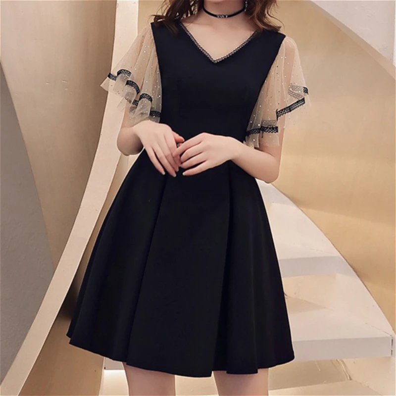 

Short Dress Women Gown Dresses Evening Elegant Party Night Wedding A Line Vestidos Y2k Streetwear Banquet High Waist Slim Fit