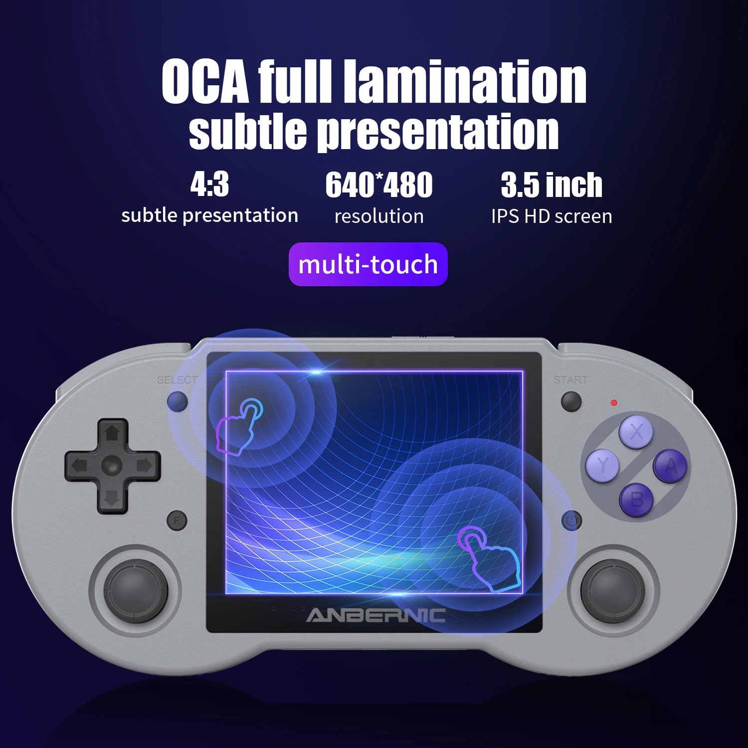 ANBERNIC New RG353P Handheld Game Console 3.5 Inch Multi-touch Screen Android Linux System HDMI-compatible Player 64G 4400 Games