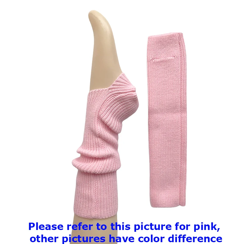 40cm 80s 90s Fashion Women's Girl's Soft Pink Leg Warmers Solid Colored Ribbed Knit Warm Boot Socks Loferl Calf Warmers Gaiters