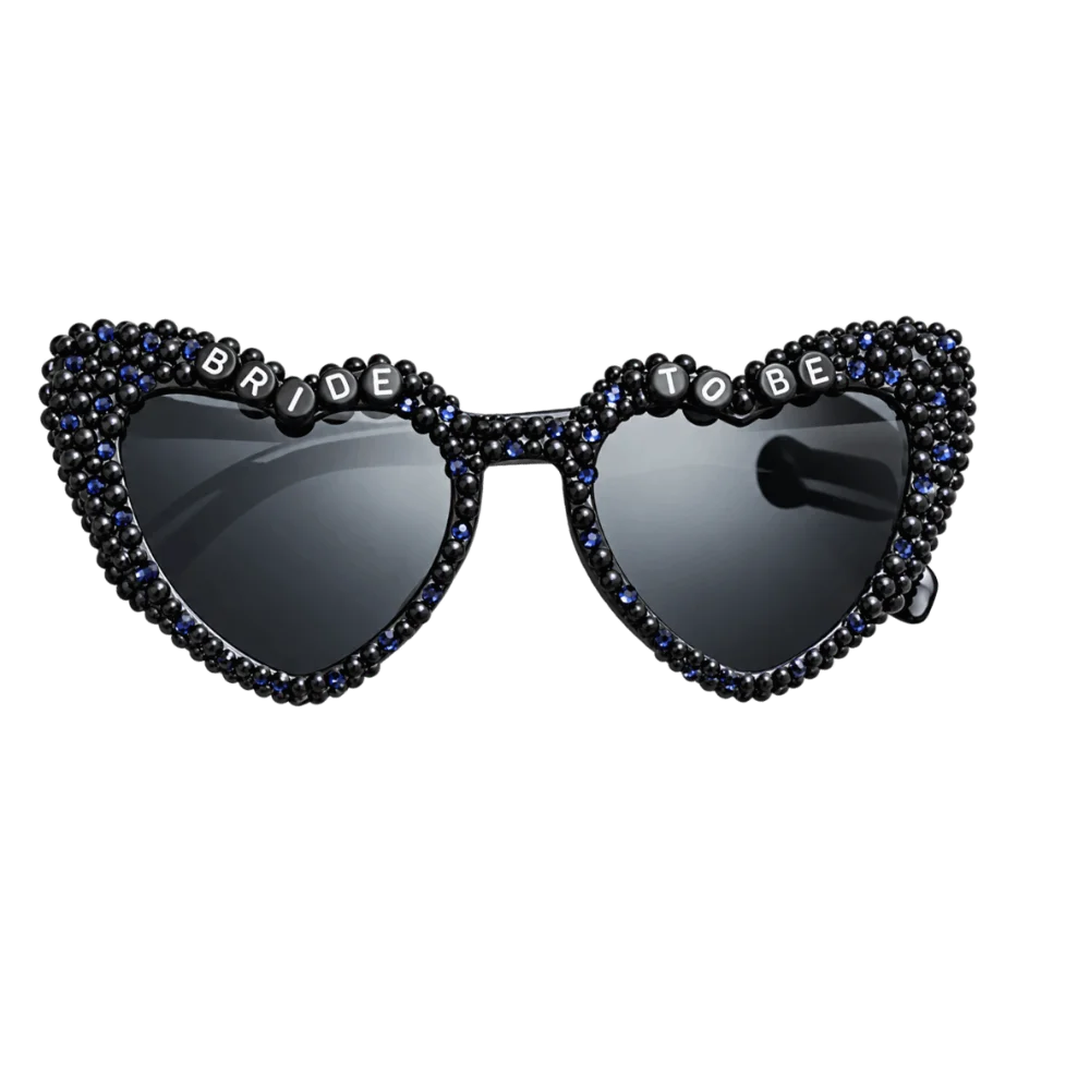 Funny Christmas Decorative Glasses Merry Christmas Imitation Pearl Heart-shaped Frame Sunglasses Comfortable To Wear