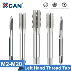 XCAN Thread Tap M2-M20 Metric Left Hand Machine Tap HSS Steel Screw Machine Plug Tap Drill Metal Threading Tapping Tools