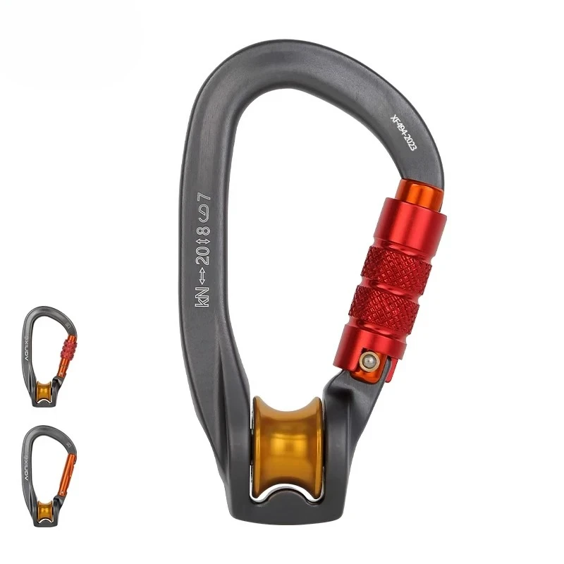 Xinda Outdoor Bearing Pulley Carabiner Mountaineering Safety Buckle Lock Cross Strop Equipment Hook