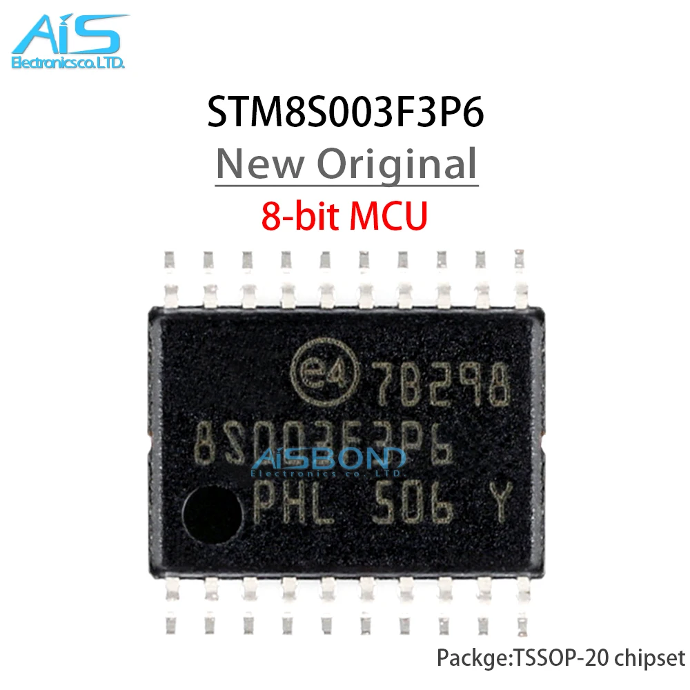 5Pcs/Lot New STM8S003F3P6 8S003F3P6 STM8S003F3P6TR TSSOP-20 STM8S 8-bit MCU 8-Kbyte Flash memory 128-byte data EEPROM Chip