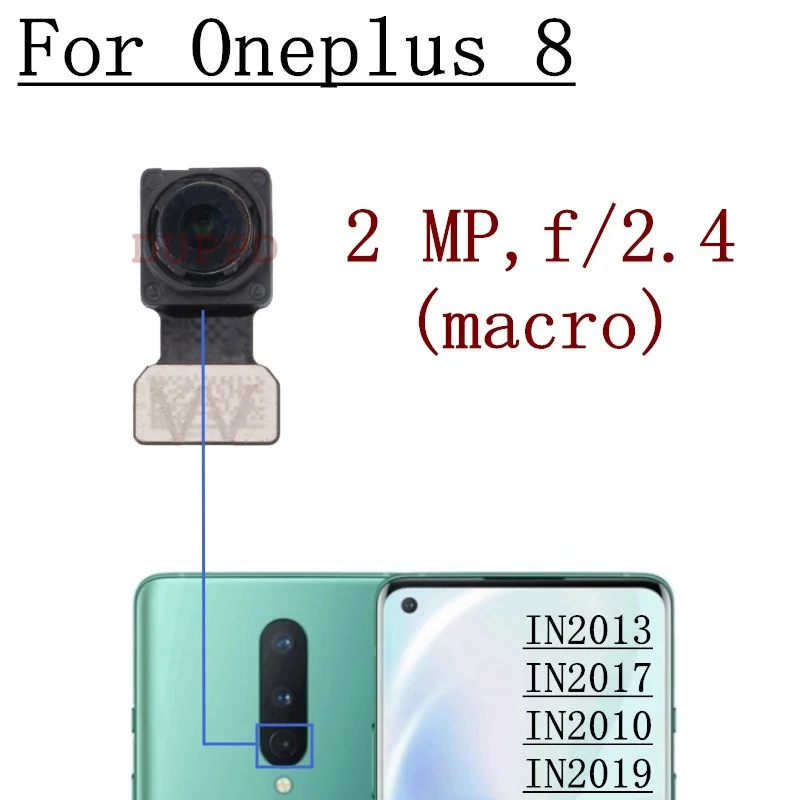 Original Rear Camera For OnePlus 8 IN2013, IN2017, IN2010, IN2019 Front Facing Back Wide Macro Ultrawide Camera Module Spare