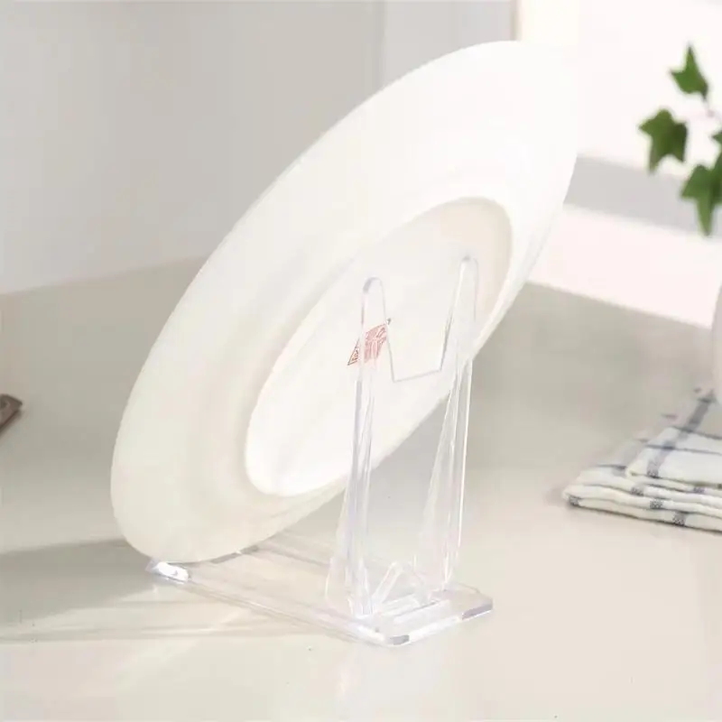 2/5Pcs Adjustable Clear Display Stand Transparent Holder Rack For Plates Pictures Multifunctional
