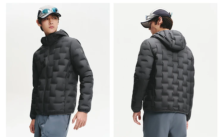 BOSIDENG Men's Hooded Lightweight down Jacket Warm Zipper Casual Winter Outerwear Coat for Outdoor
