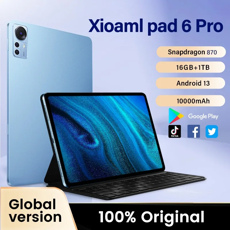 

2024 Original Global Version Xioami Tablet Pad 6 Pro Android 12 Snapdragon 870 HD 4K Tablette PC 1TB Dual SIM Card 5G WIFI Tab