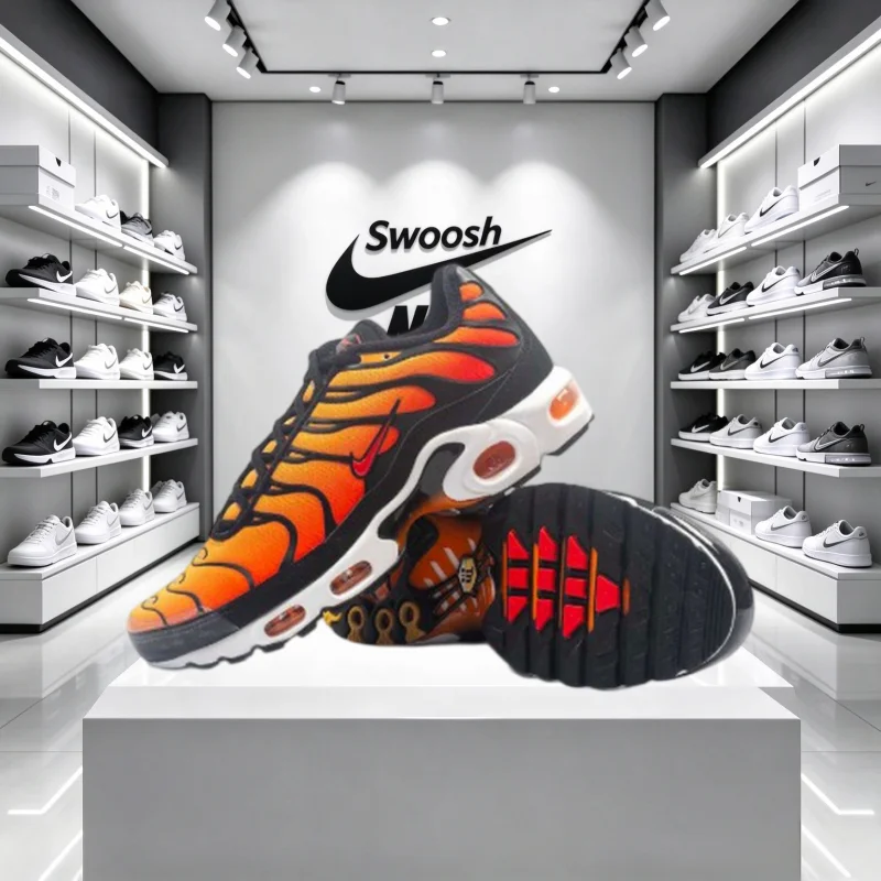 Nike Air Max Plus TN Men's Sunset Black Pimento Ceramic Resin Retro Running Shoes Streetwear Sneaker BQ4629-001