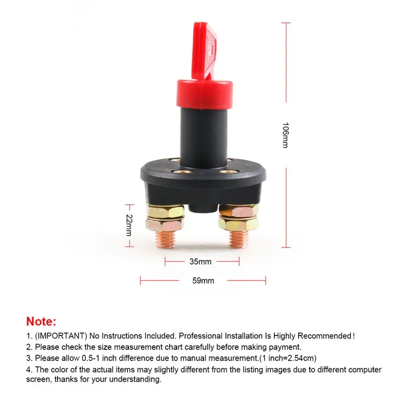 for Car Modified Power Off Main Switch Anti Leakage Knob Type Four Hole Power Cut Off Switch