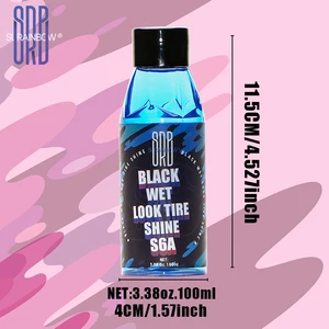 Nasse schwarze Sauce des Aussehens des Reifens, des Automobillichts, des Vinyls und des Plastiksprühens für das glänzende nasses Aussehen des Reifens, UV 8 Hauptverkäufe t -Shirt scheint im Dunkeln - №1