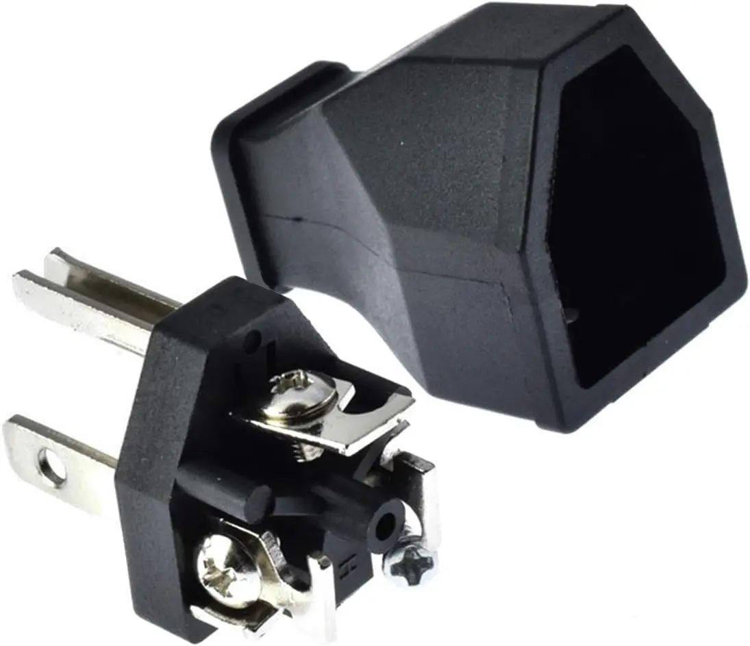 Straight Blade Plug,15 Amp 120-125 Volt, 2Pole 3Wire, Plug, Male Female Extension Cord Replacement Electrical Plugs End