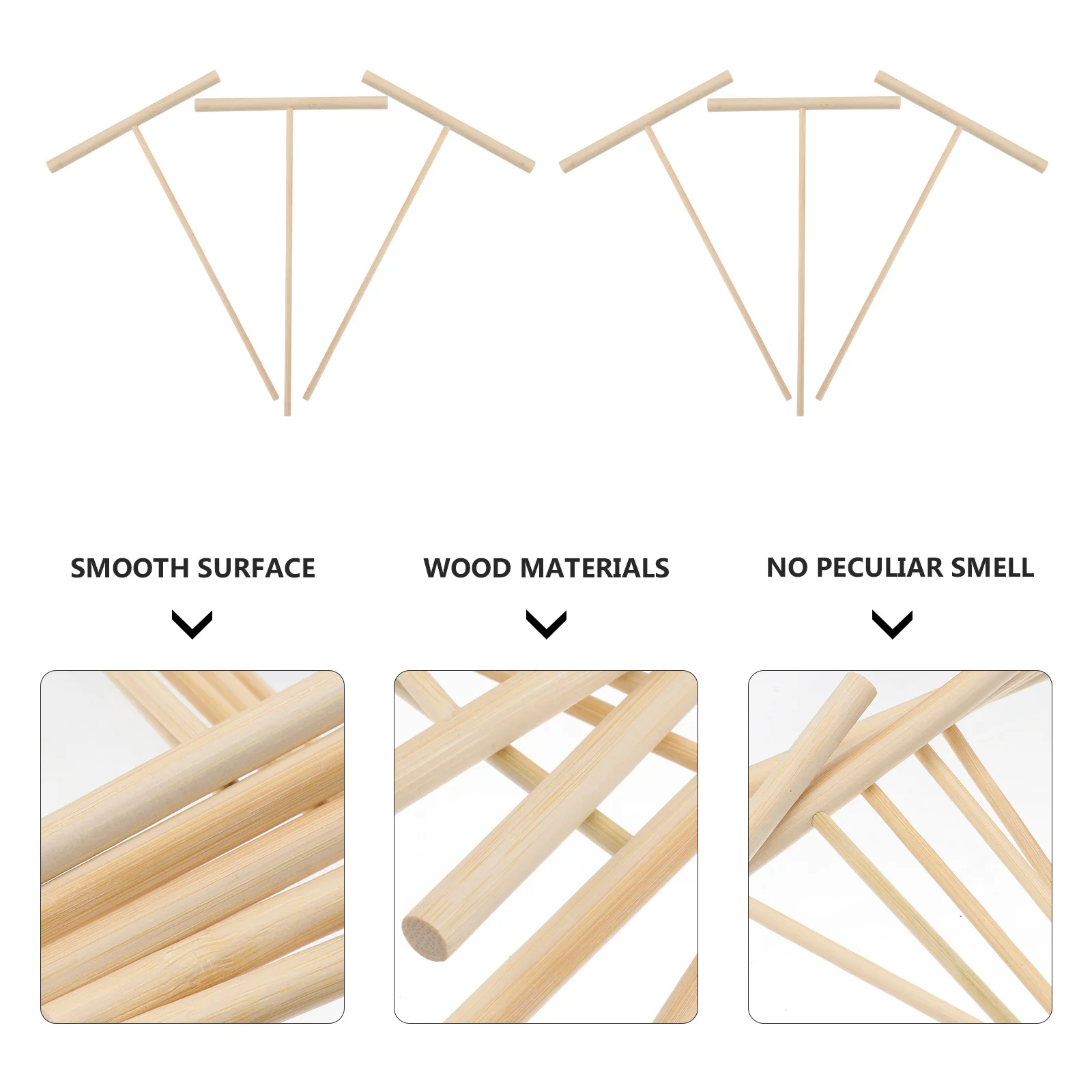 6 個の T 字型竹熊手装飾品ミニガーデンサンドテーブル装飾工芸品ミニ熊手おもちゃ竹熊手装飾熊手