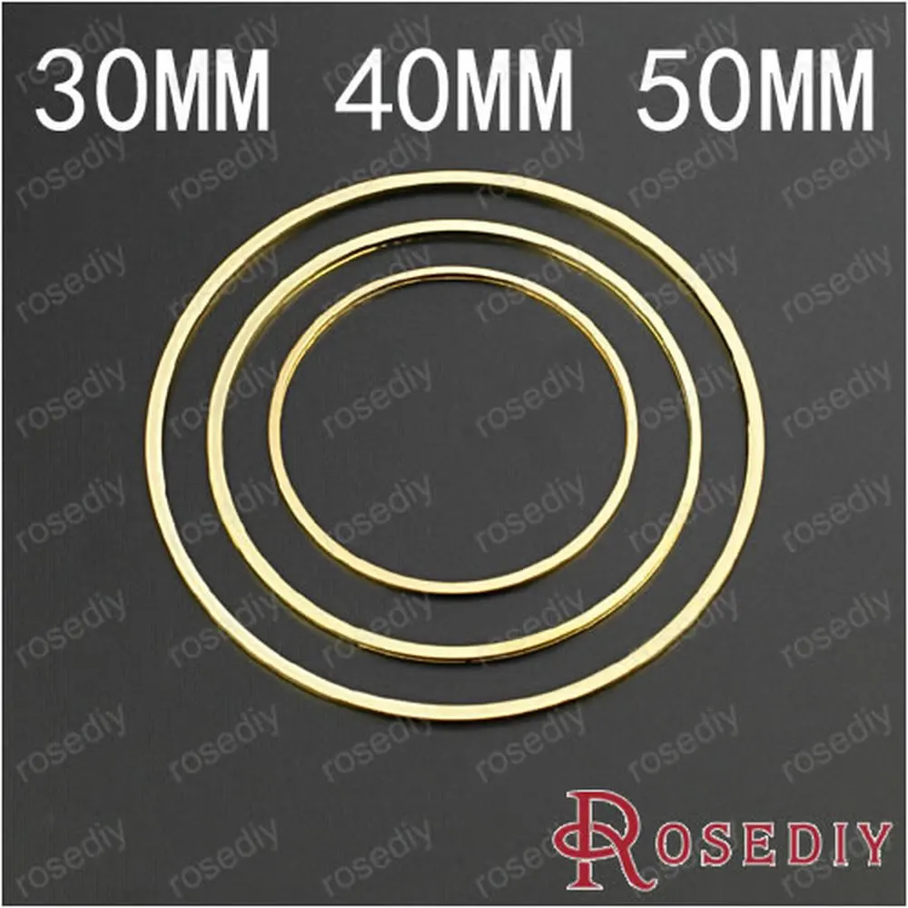 Wholesale  Gold color 10mm 14mm 25mm 30mm 40mm 50mm Round Copper Closed Ring Diy Jewelry Findings Accessories (JM6441)