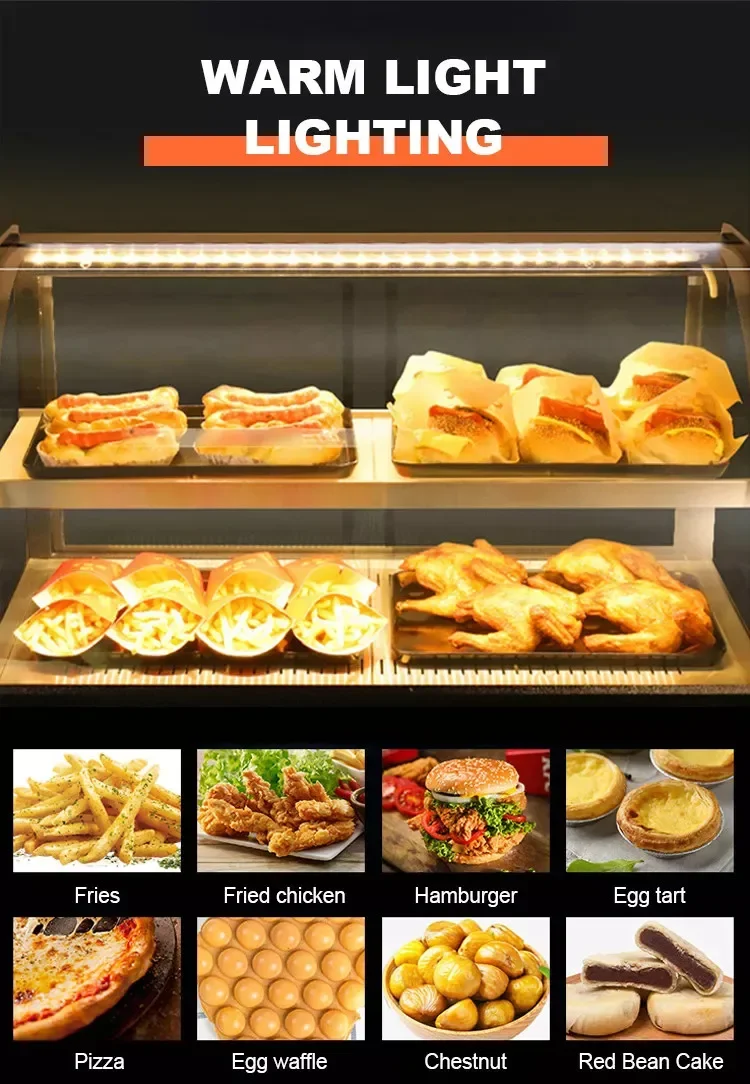 Catering equipment  hot food display warmer / warming showcase / fried chicken warmer