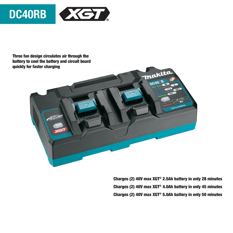 MAKITA DC40RA 40V Max Rapid Optimum Charger DC40RB 40V MAX XGT Dual Port Rapid Optimum Charger For Makita Power Tools DC40RC